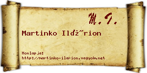 Martinko Ilárion névjegykártya
